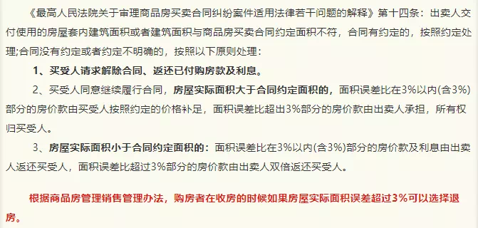 關(guān)于預售面積與實際面積的誤差問題